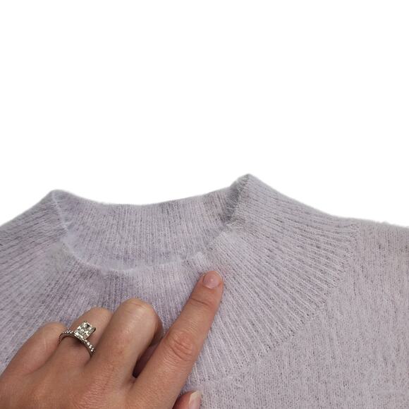 Bailey 44 Womens Mock Neck Fuzzy Sweater Size Large Lilac Lavender Soft Altered - Picture 6 of 12